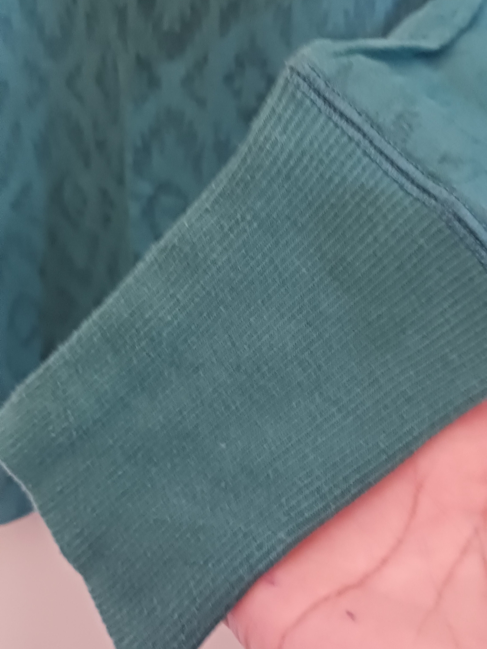 Women's Teal Long-Sleeve Textured Crew Neck Top - Picture 4 of 4